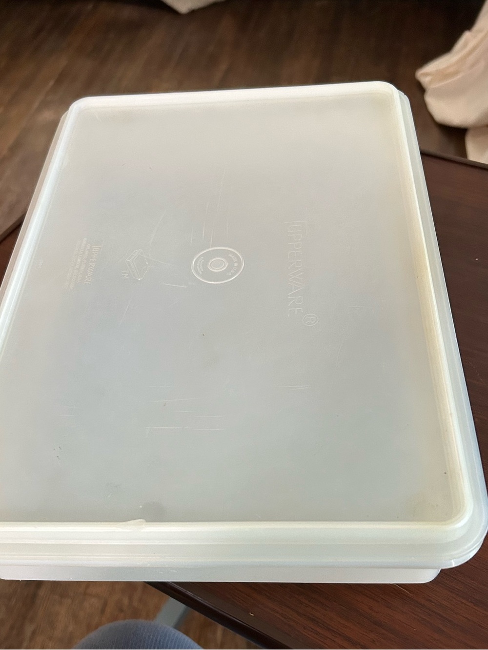 Tupperware Rectangular Food Storage Container - Translucent White 13x9x3